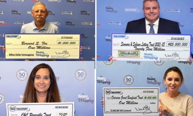 Massachusetts lottery was worth $250,000, and two winners of $1M in August.